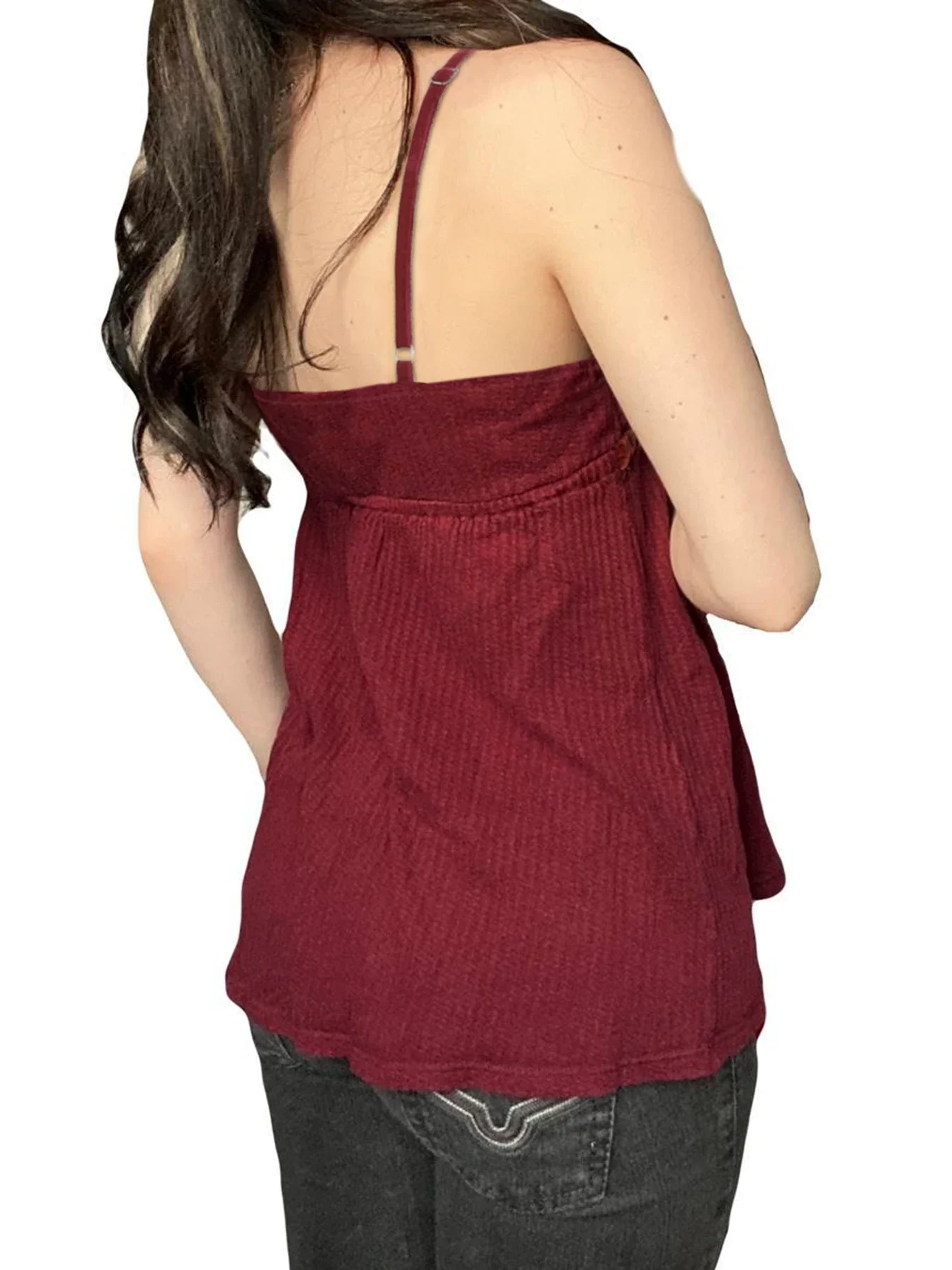 2025 Sweet Bow Lace Camisoles Vintage Harajuku Chic Backless Red Tops Y2K Aesthetic Sleeveless Buttons Women's Outfits