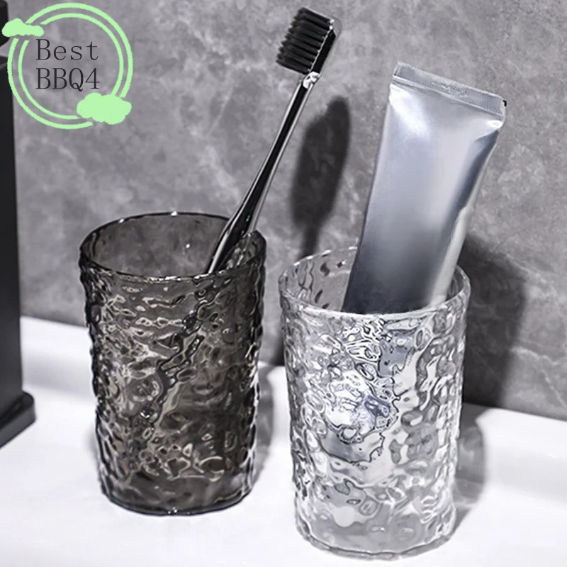 Plastic Bathroom Tumbler With Handle Transparent Mug For Toothbrush_voghion.com