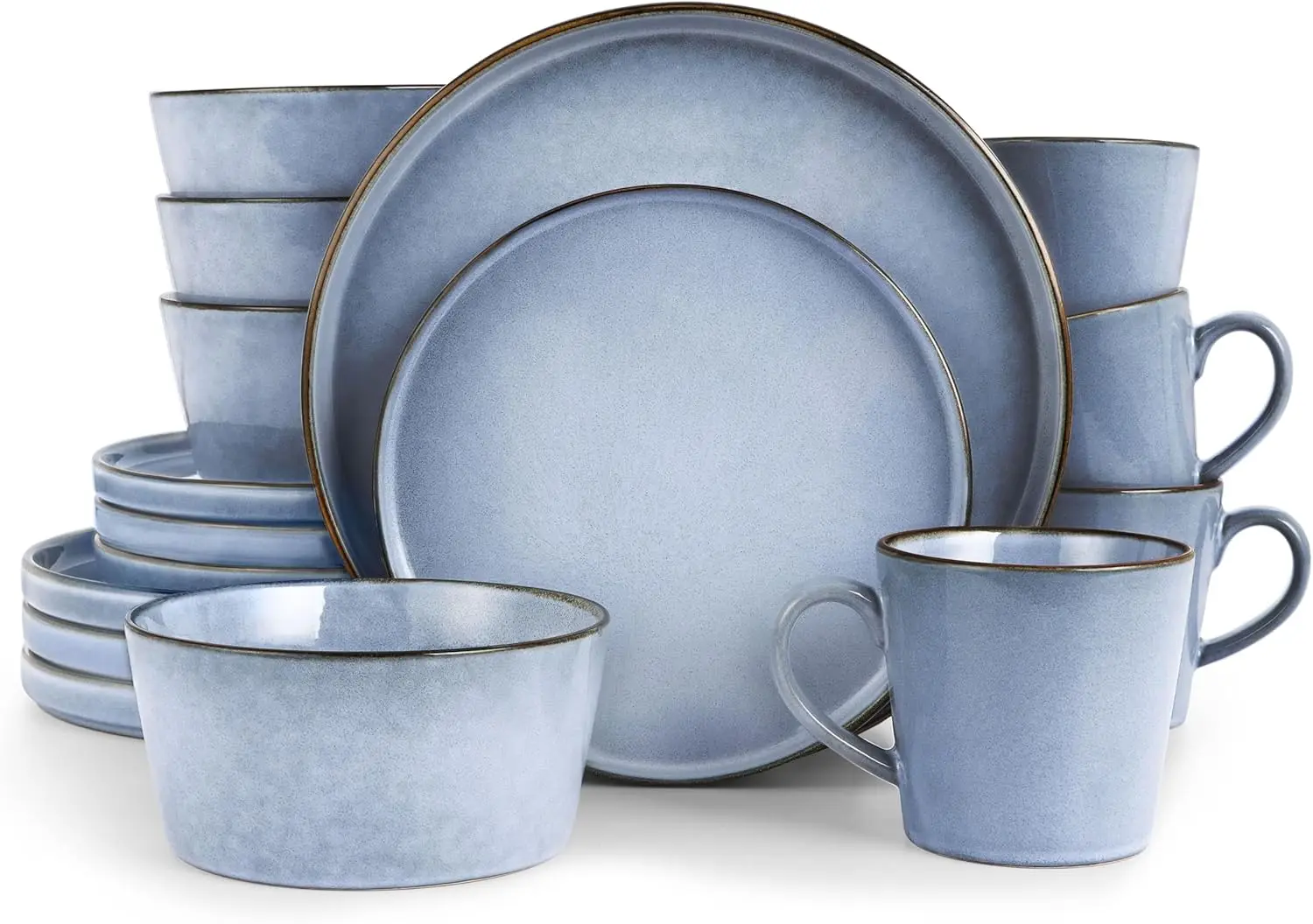 

Dinnerware Sets, 16-Piece Stoneware Dinner Plates and Bowls for 4, Matte Dishes Mug, Chip & Scratch Resistant