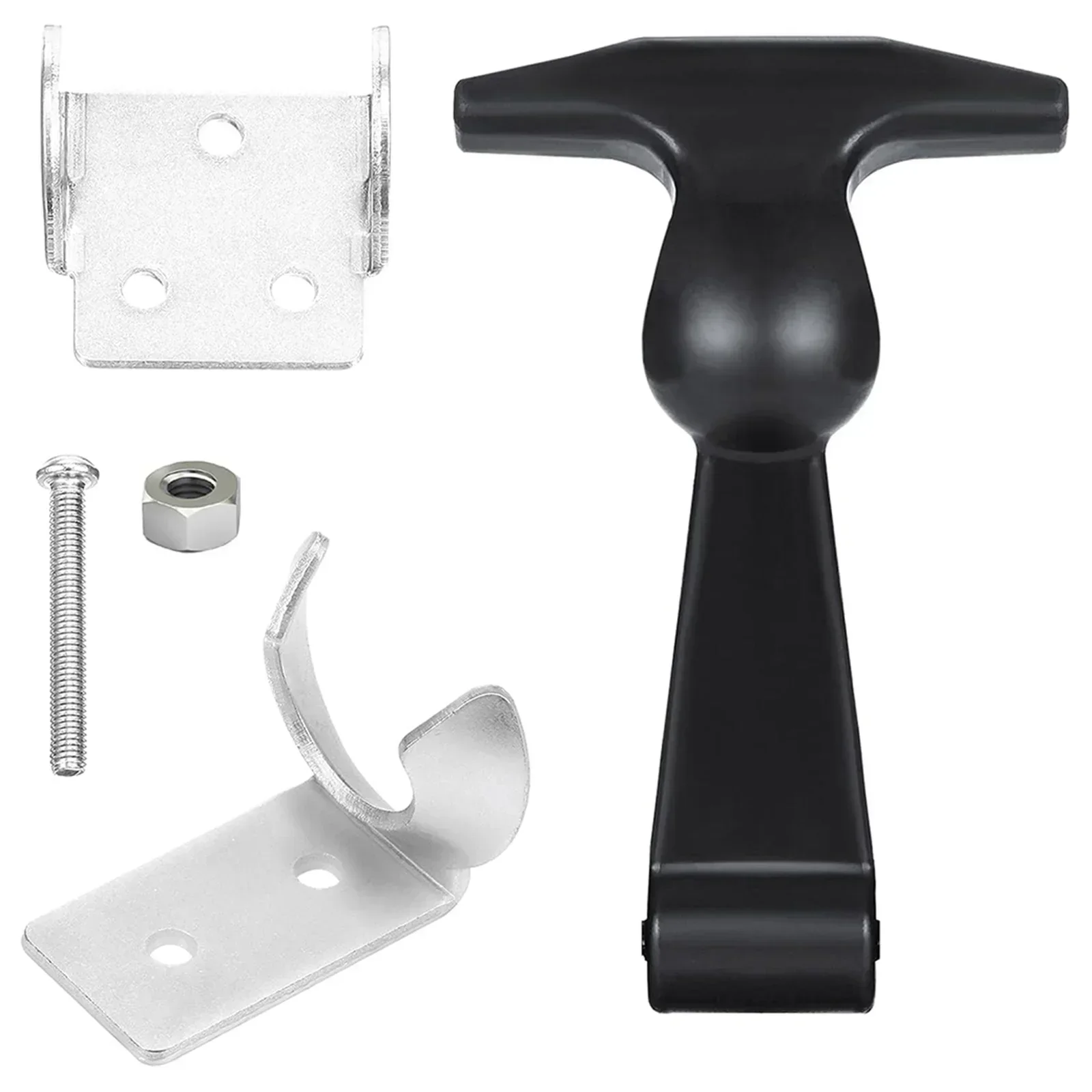 

1pc Suitcase Clasp Draw Latches Elastic Rubber Stainless Steel Hood Catch Flexible T-Hood Latches Release Handle Buckle For Tool