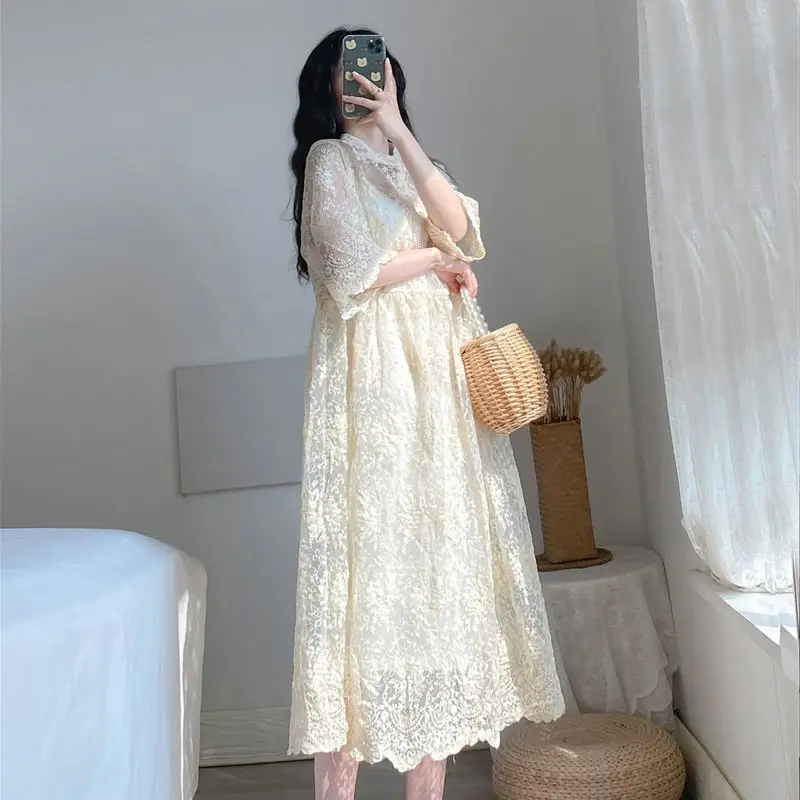 2023 Summer Women New Two Piece Set Improved Qipao Loose Fit Women Skirt Appear Thin Pregnant Women Clothing