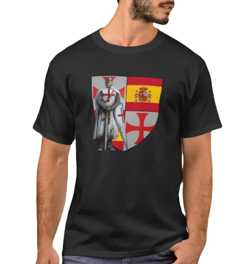 

Coat of Arms of The Spanish Templars T-Shirt. Summer Cotton Short Sleeve O-Neck Mens T Shirt New S-3XL