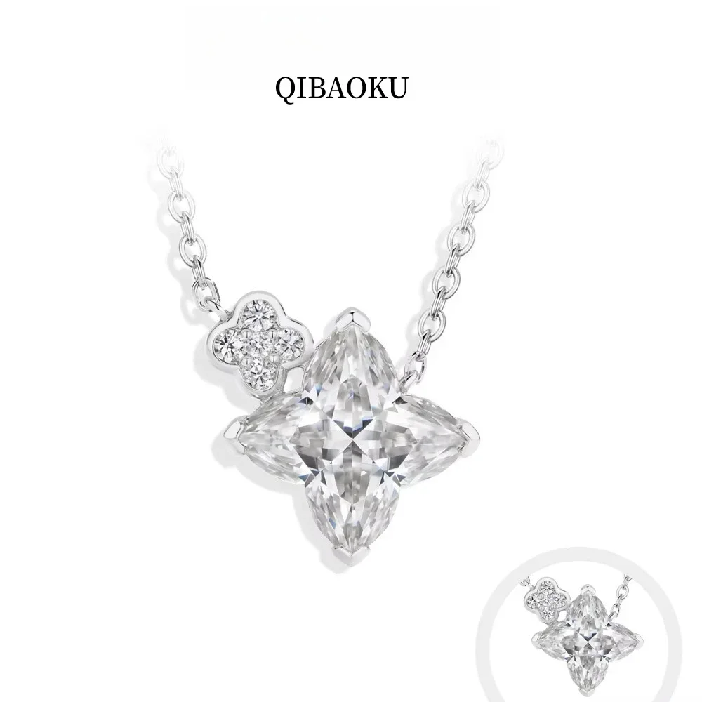 FCGJHW Clover DVVS1 Moissanite Necklace for Women S925 Sterling Silver Adjustable 40+5cm Pass Diamond Test Valentine Gifts 2026