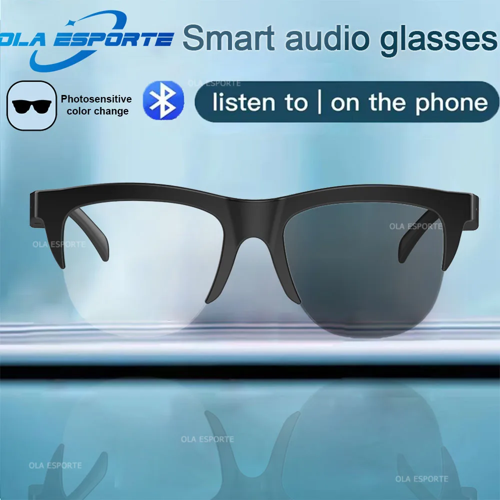 

2026 Photosensitive Color Change Smart Glasses Bluetooth Voice Calls Control Music UV Polarized Sunglasses Headphone Glasses Man