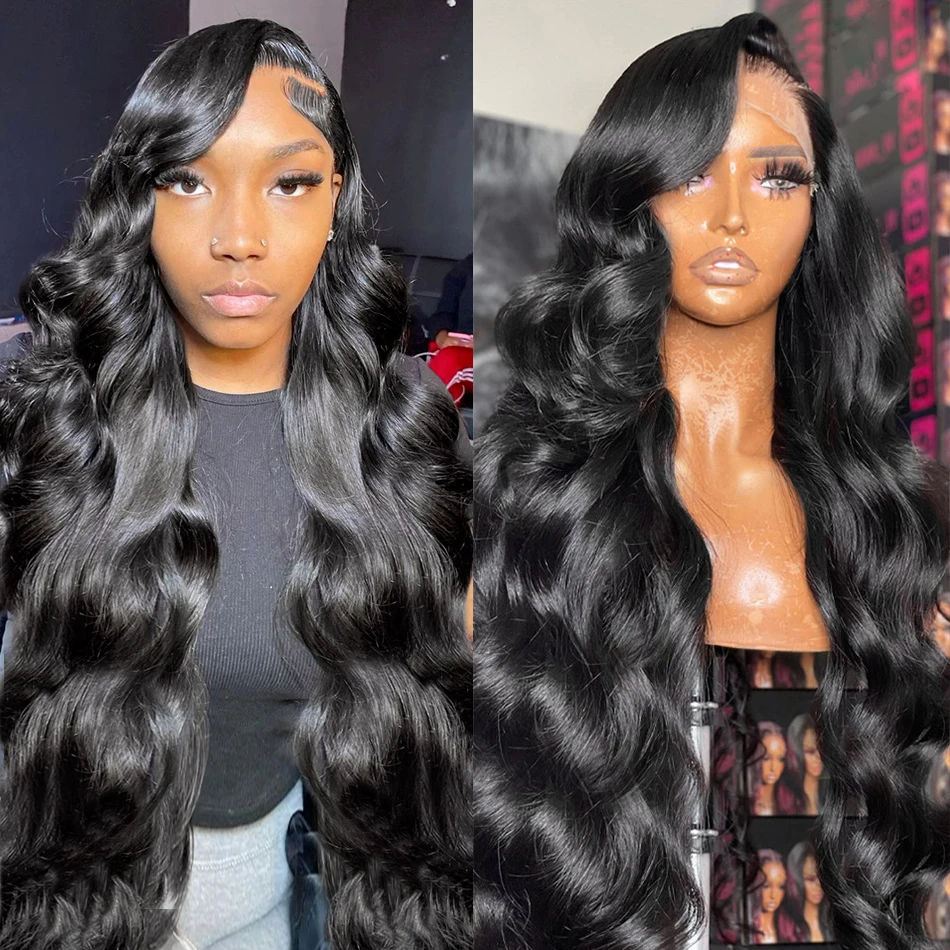 Body Wave Lace Front Peruca de Cabelo Humano para Mulheres, Remy Brasileiro, Transparente, HD, 30 ", 13x4, 13x6