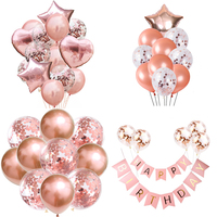 Rose Gold Wedding Birthday Party Balloons Happy Birthday Letter Foil Balloon Baby Shower Anniversary Event Party Decor Supplies