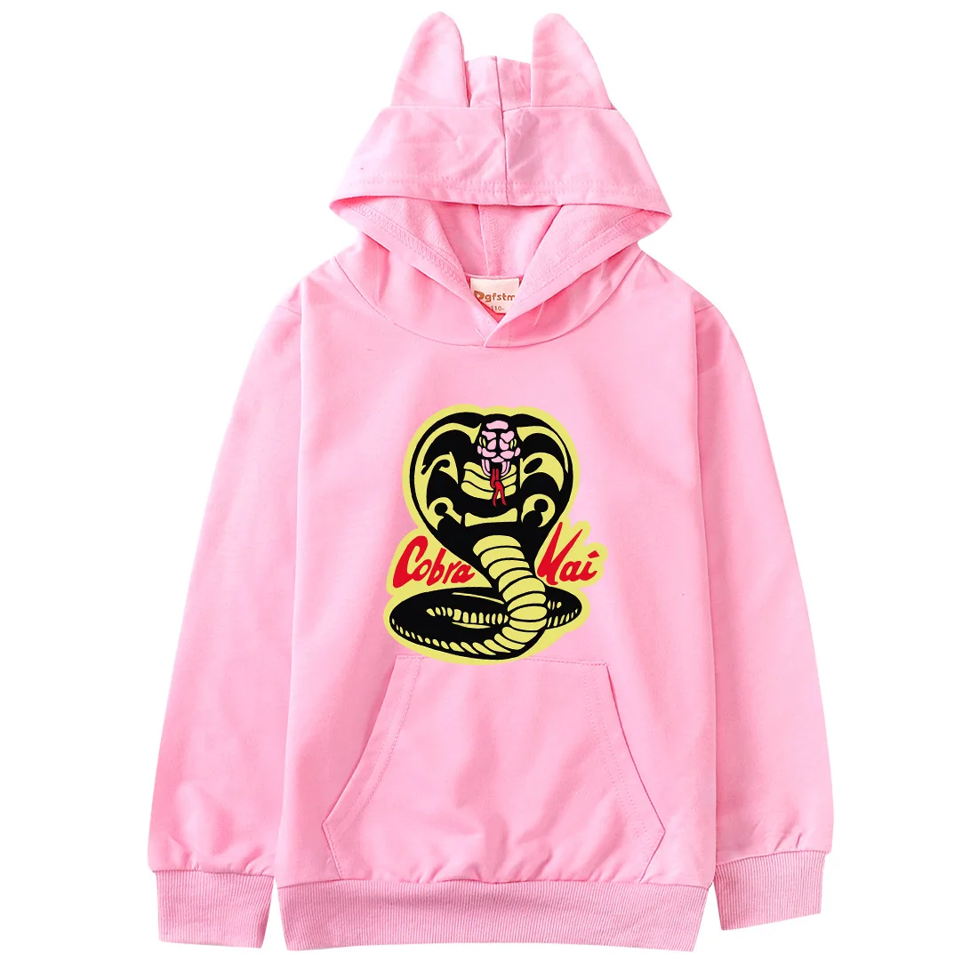 New Children Cotton Long Sleeve with Pocket Cobra Kai Clothes Toddler Boy Girls Hoodies Autumn Sweatshirts Costumes 2-15Years