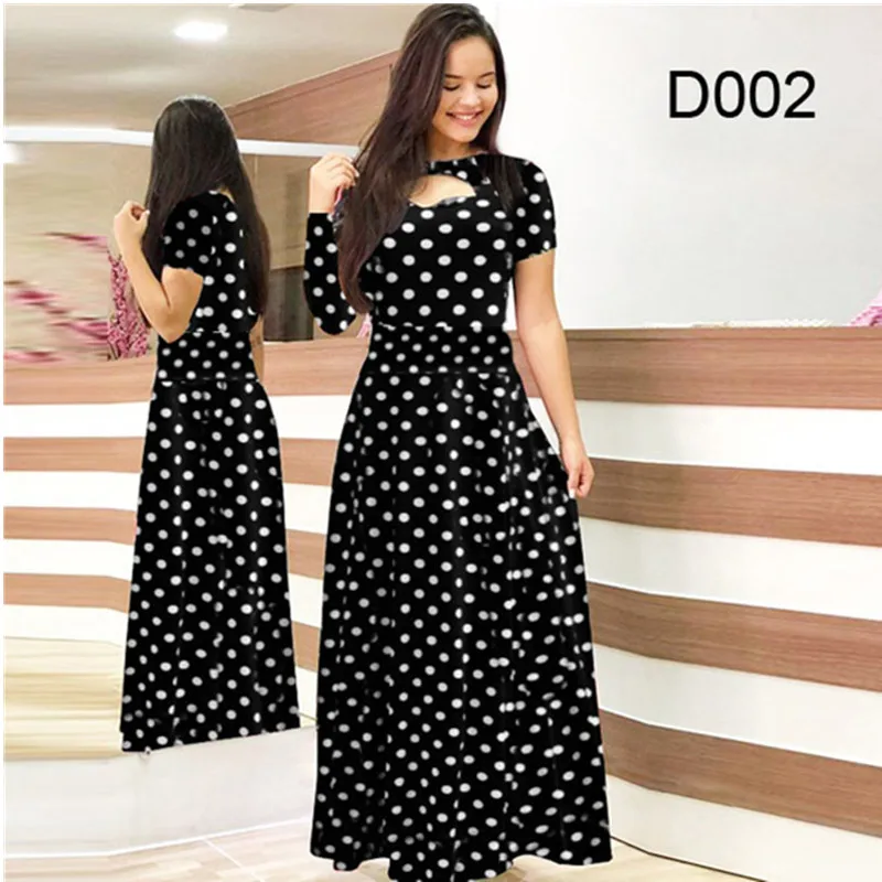 Elegante Vestido Maxi das mulheres Retro Sexy Moda Imprimir Jantar Robe S-5XL