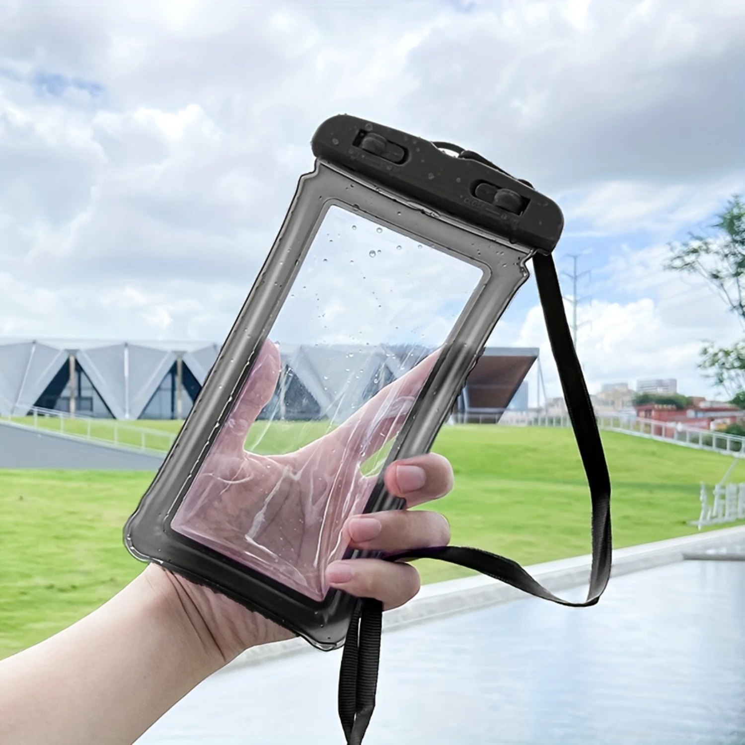 2-teilige wasserdichte Handytasche mit sicherer Verriegelung und zwei Luftpolstern und Umhängeband – ideal zum Schwimmen, Surfen und regnerischen Tage – passend für De