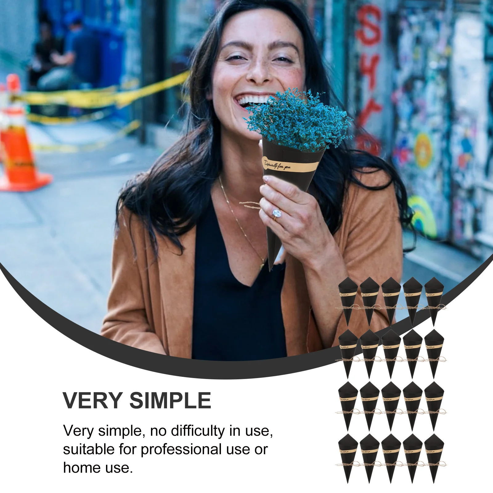 50 Pcs Cupcake Boxes Cone Tube Food Paper Kraft Cones for Party Turntable Ice Cream