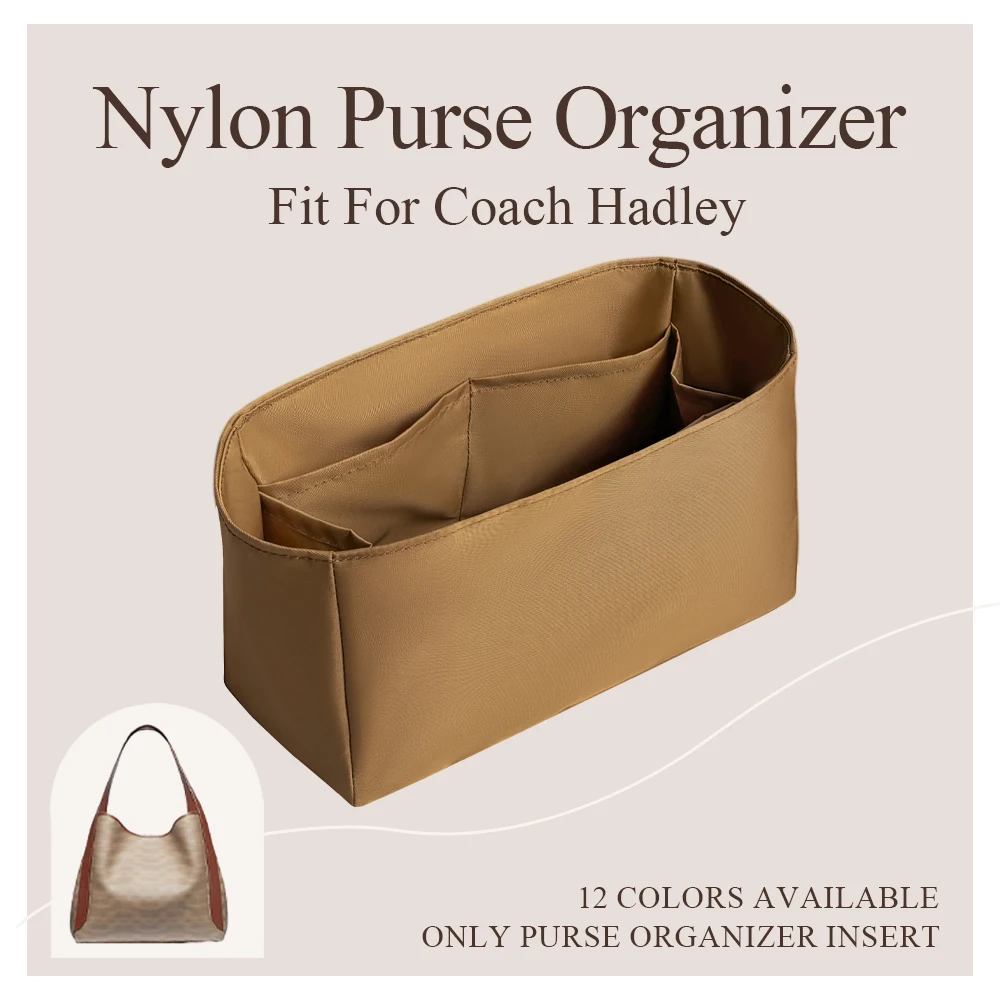 Nylon Purse Organizer Insert Fit for Coach Hadley 21 HandBag Inner Liner Bag Cosmetics Portable Inside Storage Bag Organizer