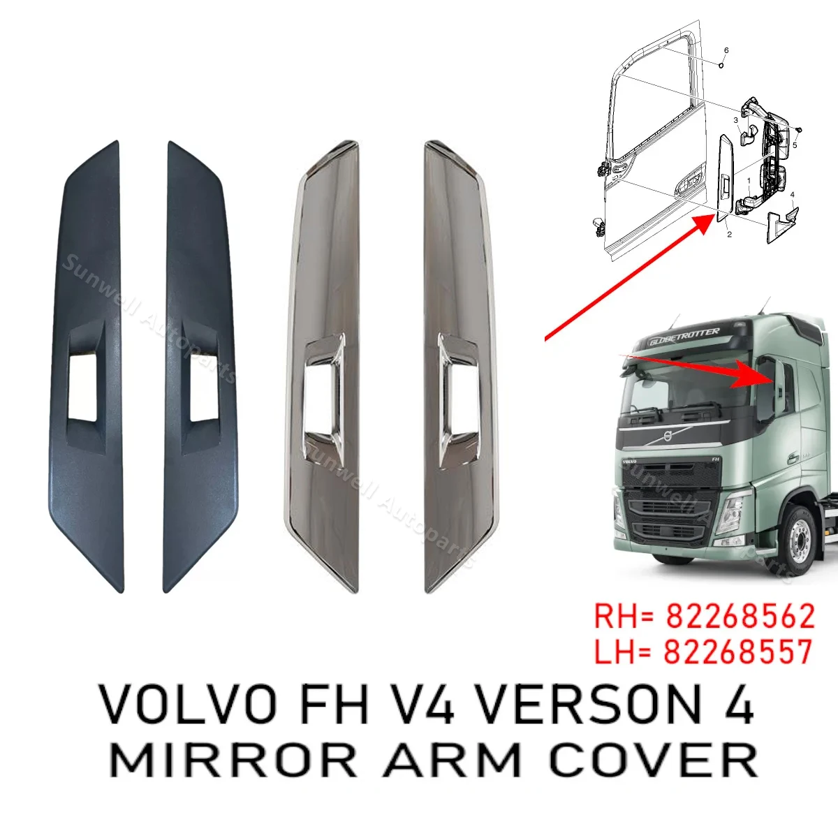 

mirror back cover suitable for volvo truck VOE 82268557 82268562 spare parts