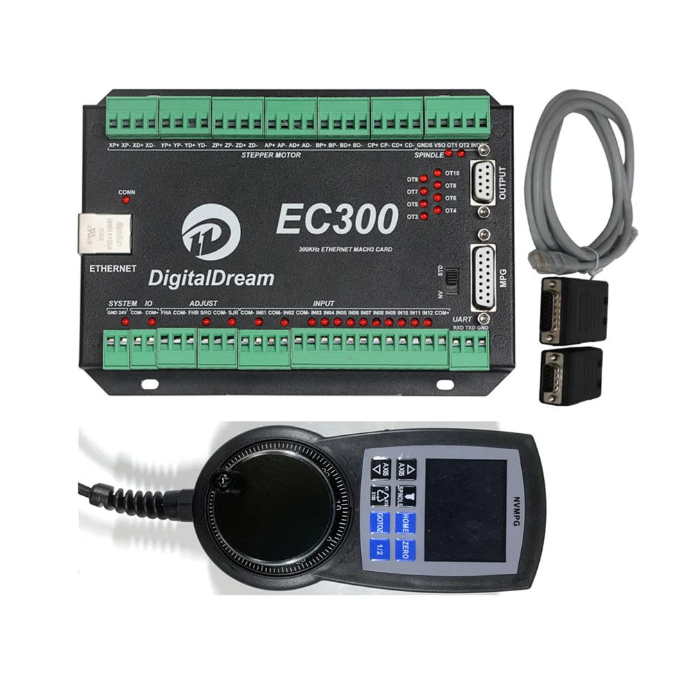 

Digital Dream Mach3 System control card EC300 5Axis With NVMPG Display Handwheel Encoder For China CNC Milling Machine 5 Axis