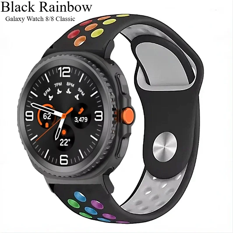 スポーツ通気性シリコンストラップ Samsung Galaxy Watch Ultra 2025 47mm ツートンブレスレット Galaxy Watch 8 Ultra 47mm バンドコレア