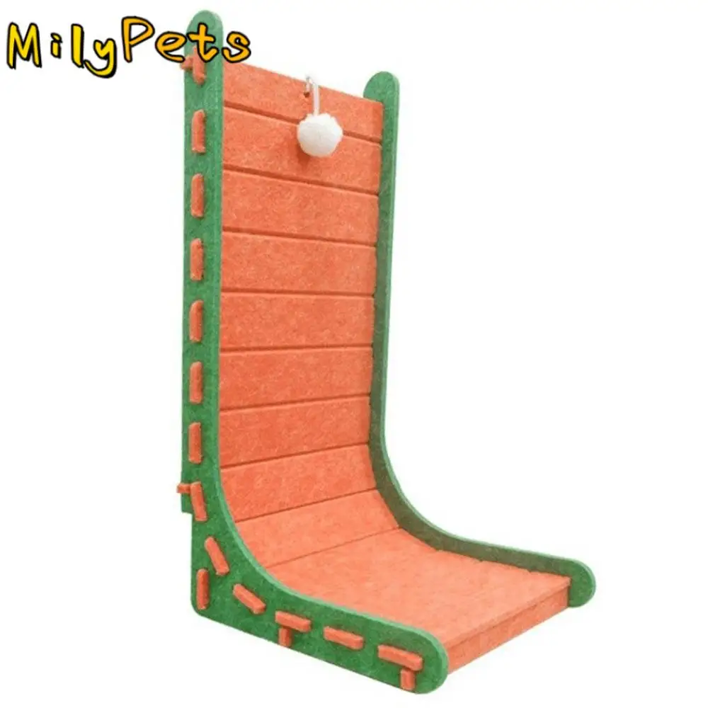 

Triangular Cat Scratch Board Wear-resistant L Shape Double-layer Cat House with Interactive Ball Large Space Cat Climbing Mat