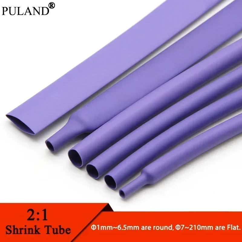 1/3/5M 2:1 Heat Shrink Heatshrink Tube Purple Diameter 1mm ~ 50mm Wire Repair DIY Cable Protecctor Tubing Sleeving Wrap