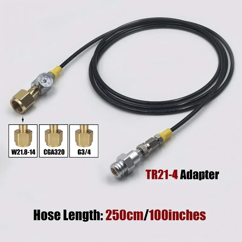 TR21‑4 CO2 Refill Station Carbon Dioxide Inflation Device With 2.5M Hose For Soda Sparkling Water Maker Accessory