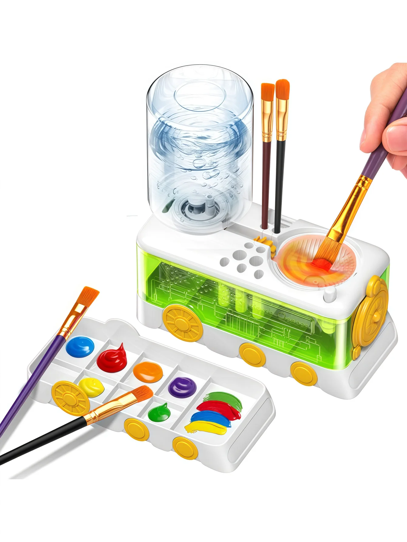 Upgraded Water Circulation Brush Cleaner, Art Painting Tool, Pigment Rinsing Cup & Brush Washing Bucket view 4