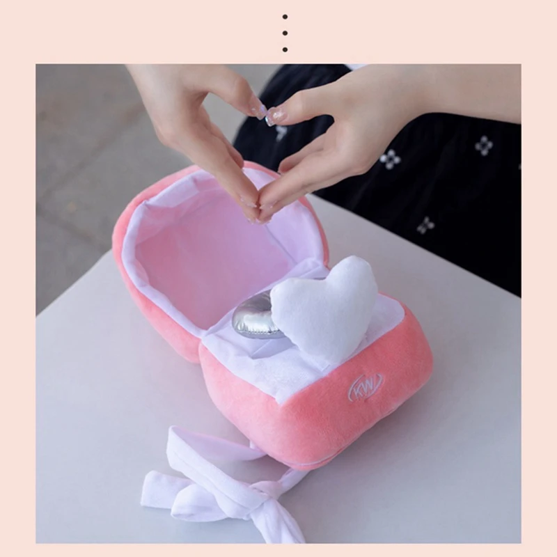 Creative Ring Box Plush Toy Love Diamond Ring Case Stuffed Couple Ring Surprise Gift Box Propose Memory Wedding Gift