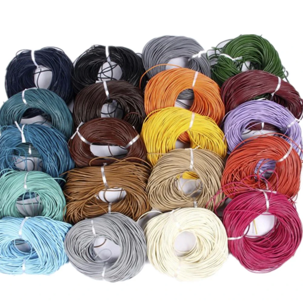 

5 Meters 20 Colors Leather Bracelet Findings 1.5/2/3MM Round Jewelry Cord String Rope DIY Necklace Bracelet Making