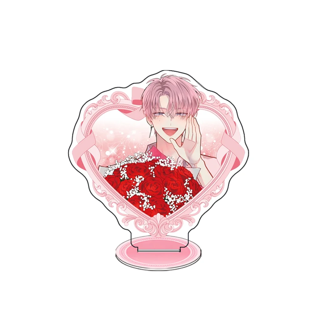 Anime Tamon's B-Side Fukuhara Tamon 10CM Heart Shape Acrylic Stand Keychain Cute Figure Display Desk Decor Collect Fans Gift
