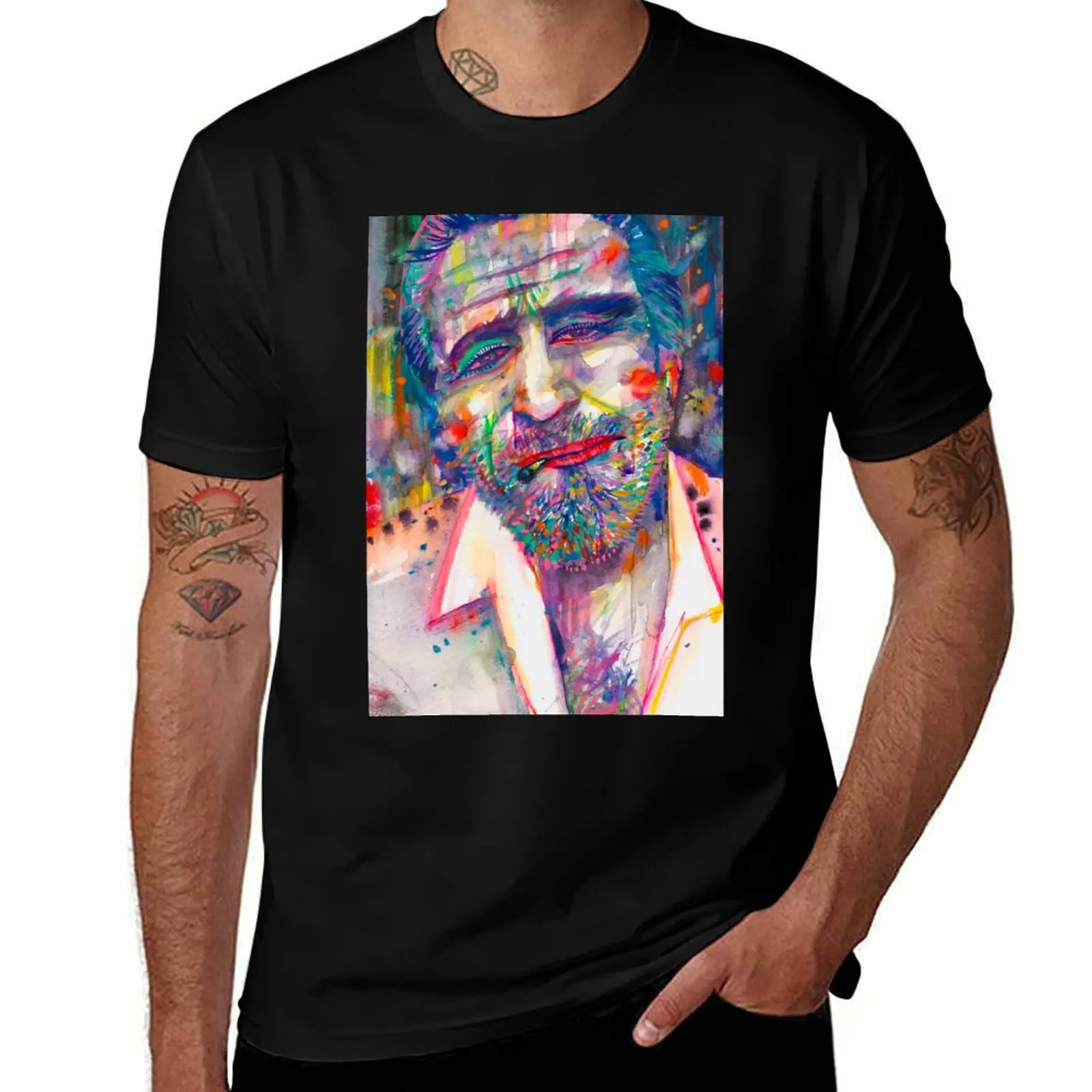 CHARLES BUKOWSKI watercolor portrait .4 T-Shirt Mechanic Work Tee Shirt T-Shirt
