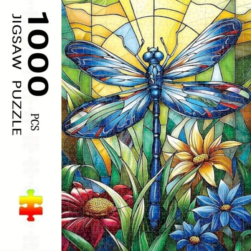 

Jigsaw Puzzle 1000 Pieces Dragonfly Pattern Puzzle Home Decor for Adults Game Family Fun Puzzles Educational Toys