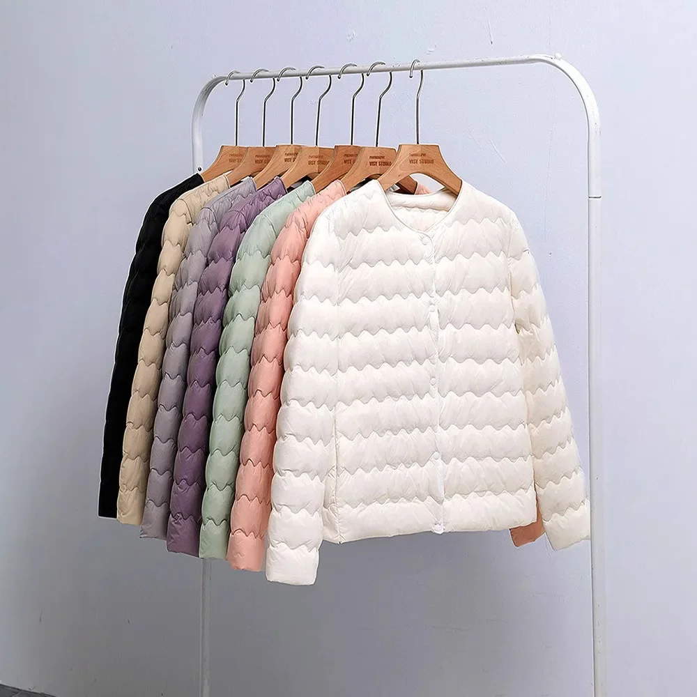 سترة نسائية خفيفة الوزن قصيرة للصيف رقيقة مناسبة برقبة دائرية عصرية ملابس داخلية دافئة معطف خارجي #1