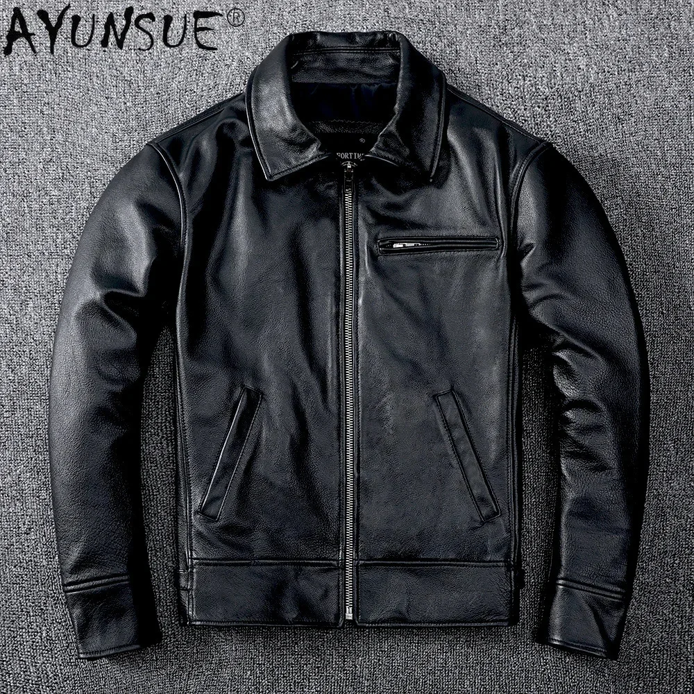 Echte ayusnue jacke männer kleidung 2024 100% echtes kuhle der mantel mann frühlings aututmn chaqueta cuero hombre kj5110