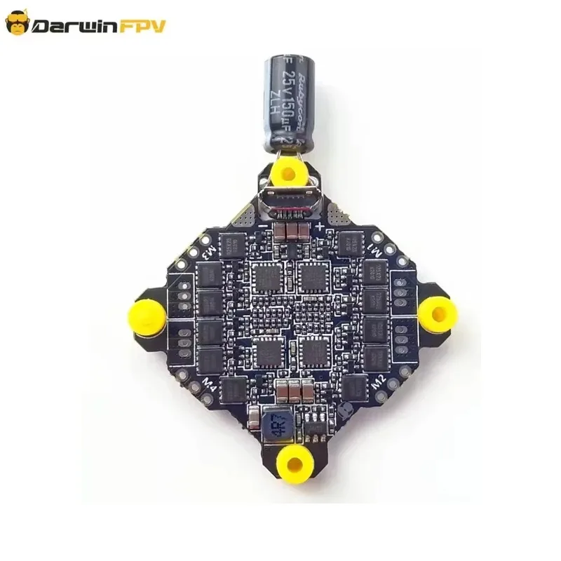 DarwinFPV F411 AIO Controlador de vôo Whoop Blheli_S Betaflight F4 15A OSD BEC BL_S 1-3S 4In1 ESC para RC Drone FPV Racing
