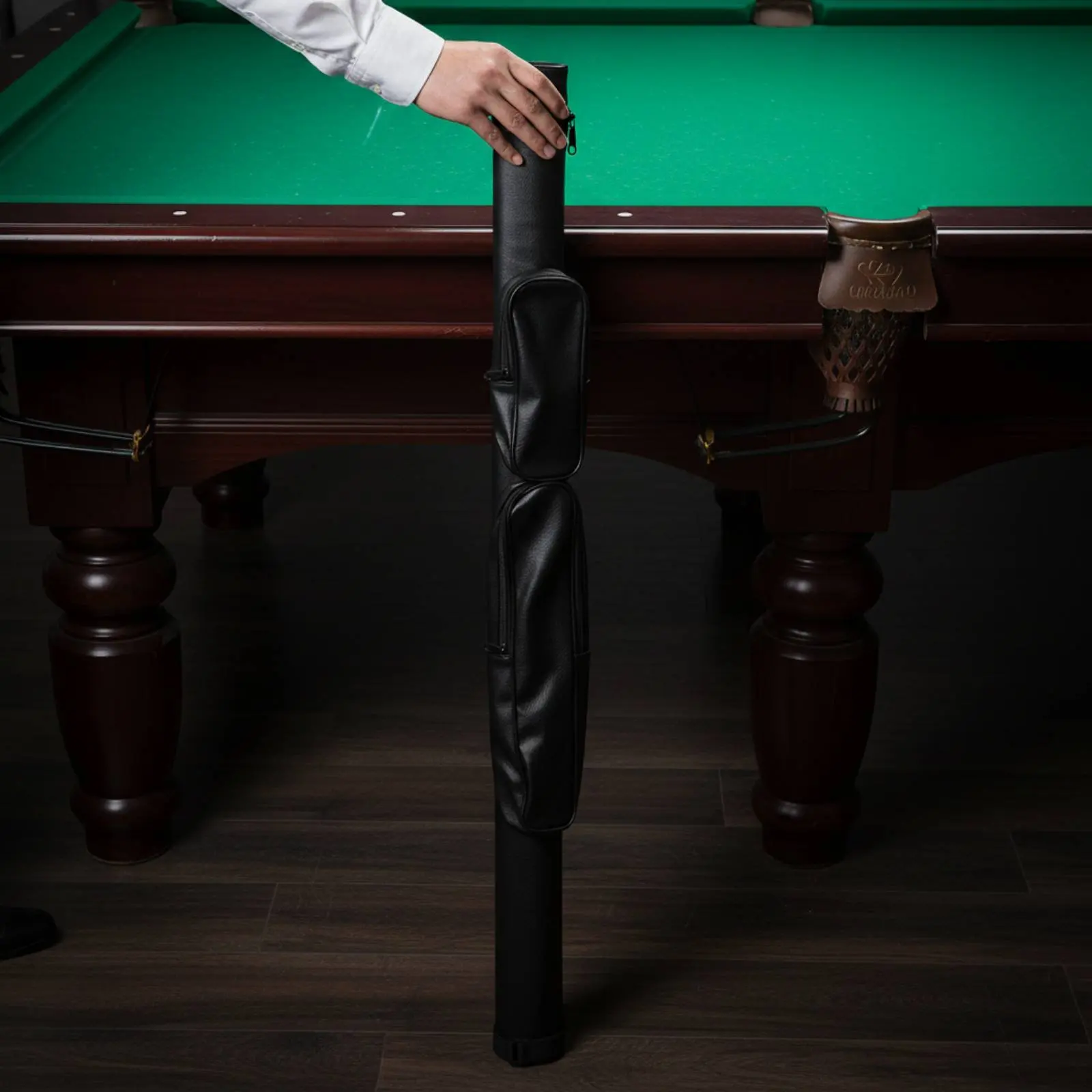 pool-cue-case-padded-interior-hard-pool-stick-case-two-cue-holder-lightweight-sports-gear-shoulder-strap-for-game-room