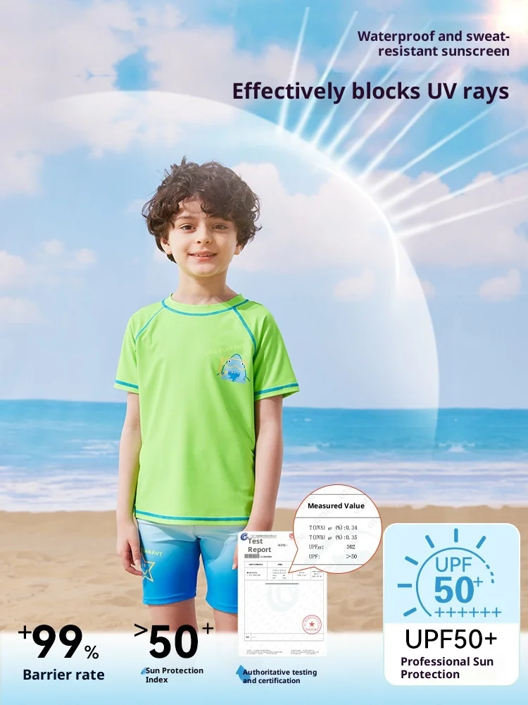 

Outdoor Swimsuits Surfing Suits And Pants Breathable New Pullovers Short-Sleeved Shirts Shorts Swimsuits For Boys And Girls