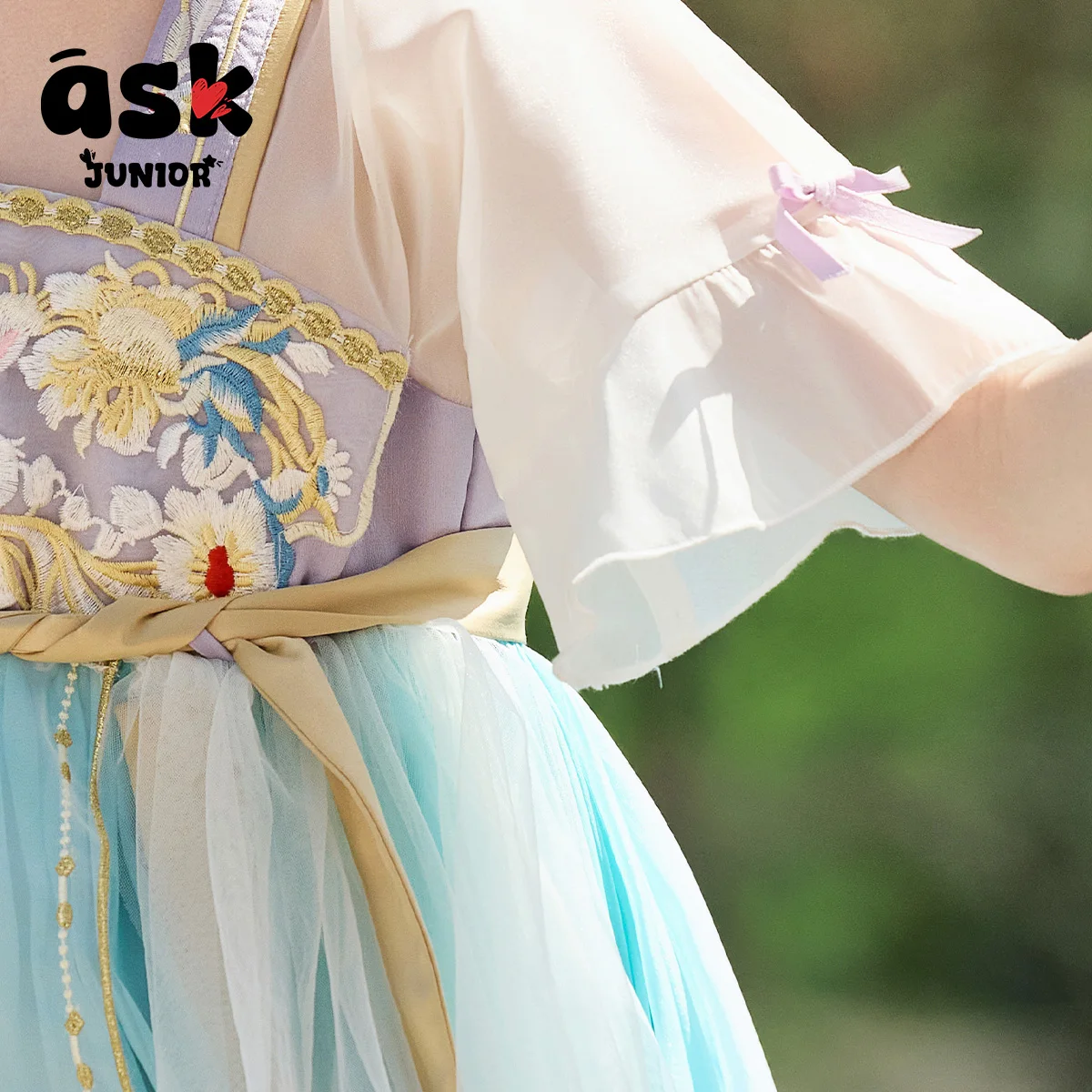 اسأل جونيور النمط الوطني الجديد الصيني هانفو الفتيات الصيف تانغ نمط الطراز القديم سوبر الخالد الأميرة فستان بطول الصدر