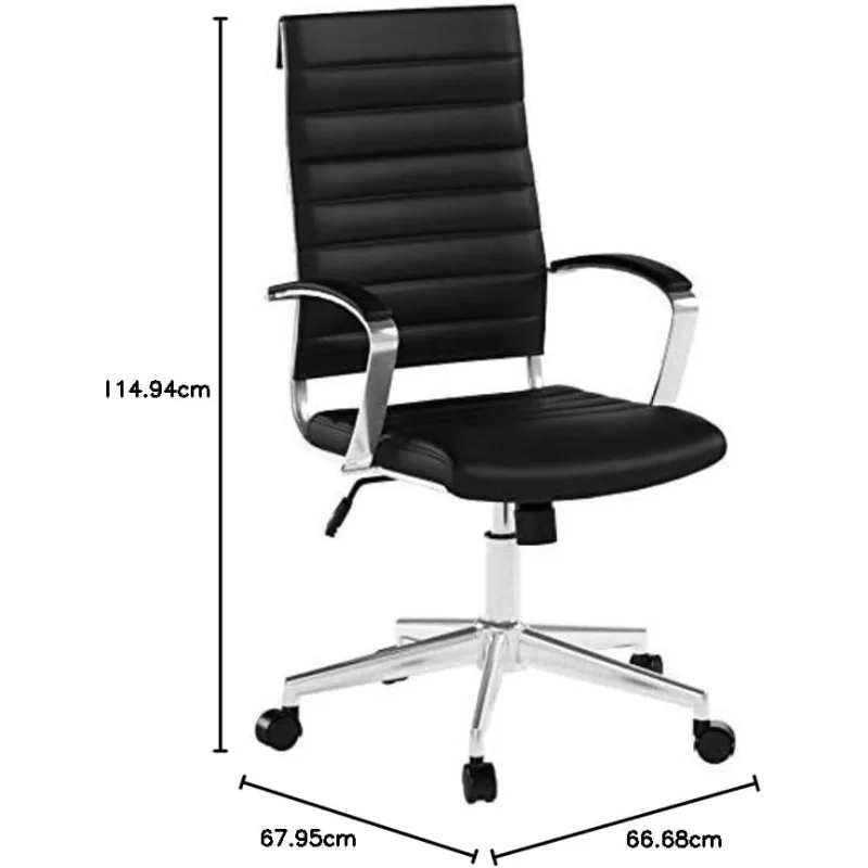 Executive Modern Office Computer Desk Task Chair with Armrests, High-Back, Adjustable23.9