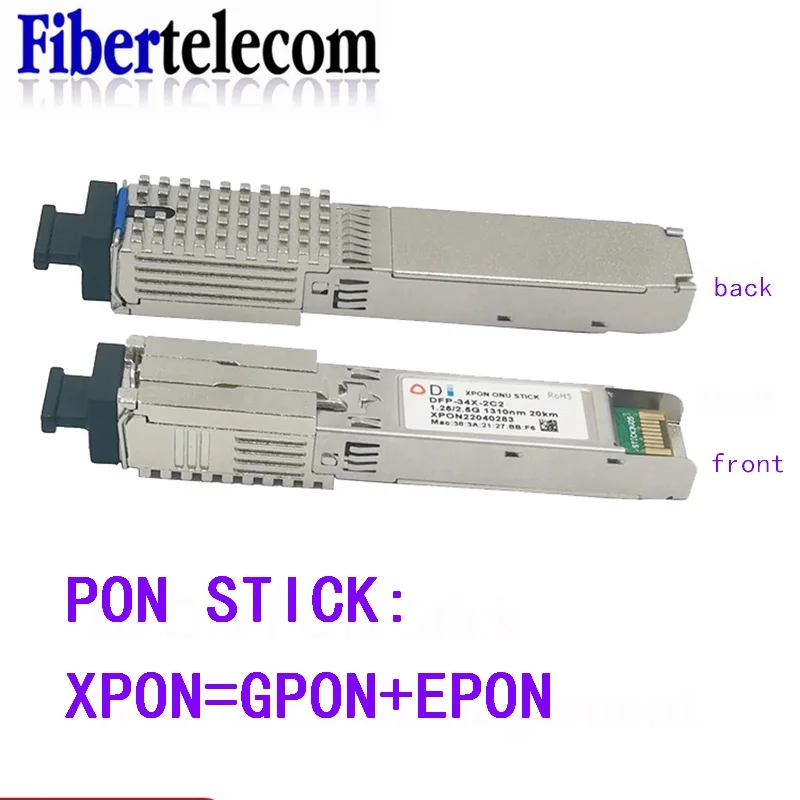 PON STICK EPON GPON XPON SFP ONU Stick con connettore MAC SC modulo DDM pon HGU 1490/1330nm PPPoE IPoE 1.25Gbps 802.3ah