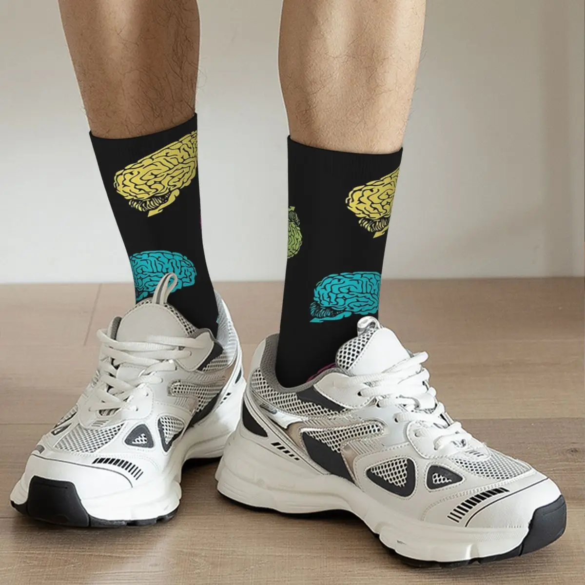 Colorful Brain Artistic Vision Socks Harajuku High Quality Stockings All Season Long Socks for Man Woman Valentine's Day Gifts