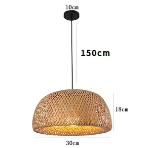 Estilo chinês Lâmpada pingente de bambu, Linha Comprimento 1.5m, Cafeteria Lustres Luz de teto, Cafeteria para decoração da sala, Luzes LED 12 principais vendas luminaria bambu chao - №8