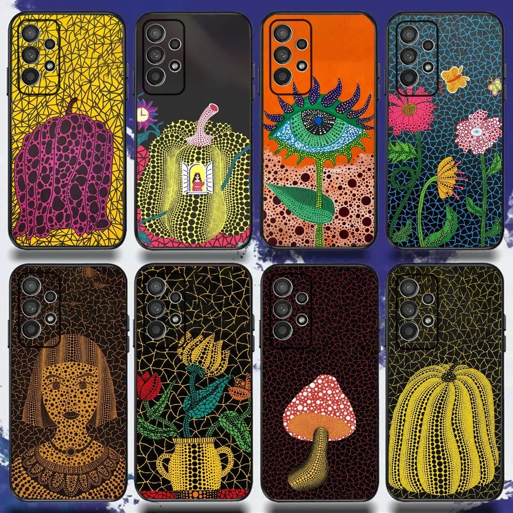 Pumpkin Yayoi Kusama Phone Case For Samsung S24,S21,S22,S23,S30,Ultra,S20,Plus,Fe,Lite,Note,10,9,5G Black Soft Cover