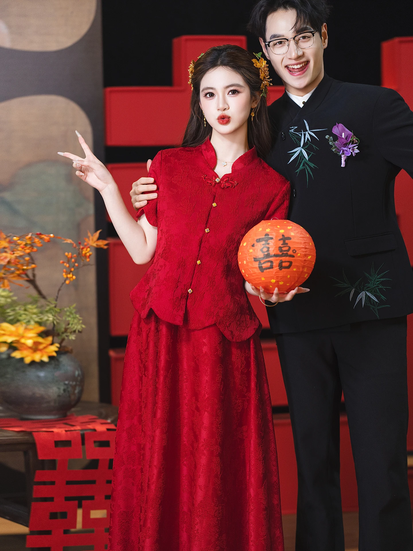 

Платье для беременных в китайском стиле для церемонии помолвки, скрывающее живот, для полных женщин, наряд для возвращения домой после свадьбы, повседневный комплект