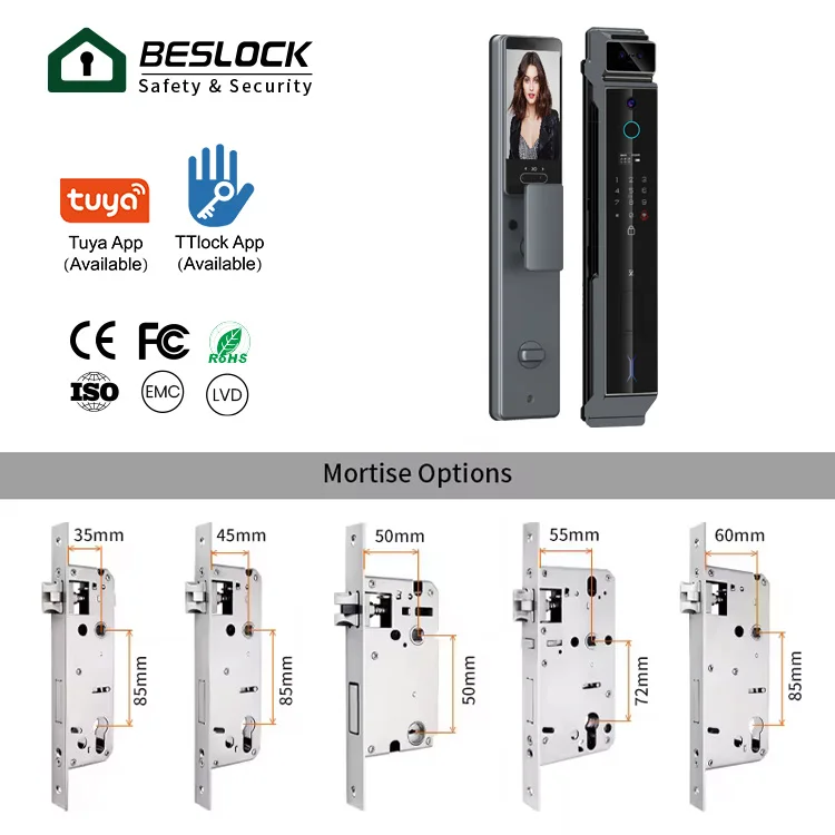 3D 얼굴 인식 팜 잠금 해제, 지문 잠금, 스마트 문짝 잠금, 녹화 카메라, 스마트 문짝 잠금