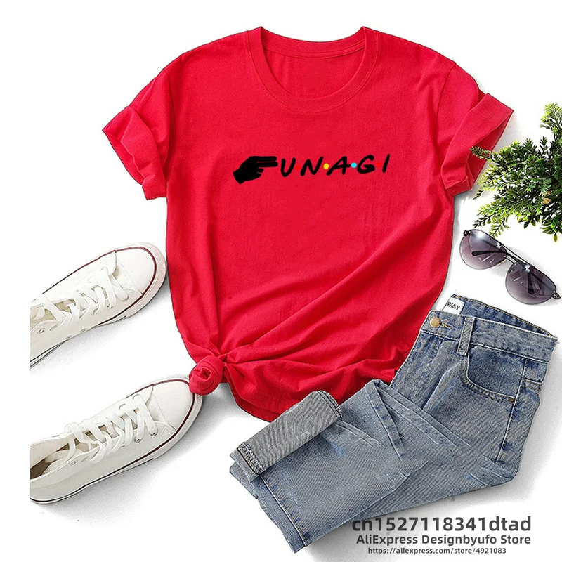 Unagi with Colored Dots T-Shirt Women Friends TV Show Tshirt Harajuku Summer  Women\'s Tee Shirt Unisex Streetwear