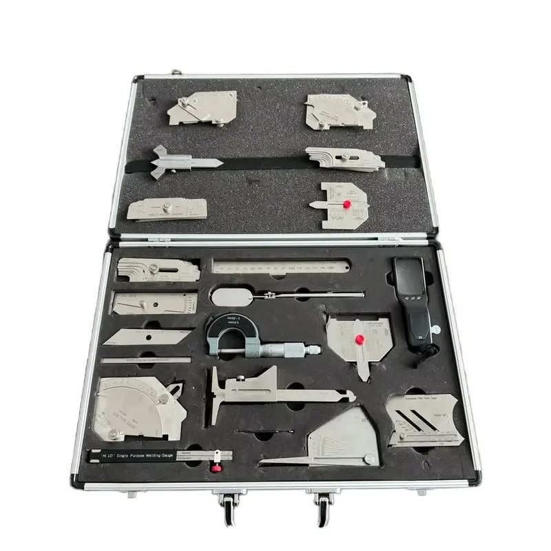 13-Piece Stainless Steel Weld Gauge Measure Kits Metric Units Welding Inspection Tool Sets for Combined Suit