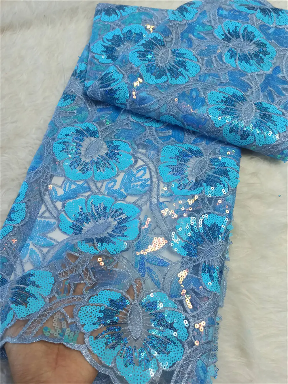 Tecido de renda africano francês branco com lantejoulas 2025 renda de tule de alta qualidade 5 jardas vestido bordado nigeriano festa de casamento