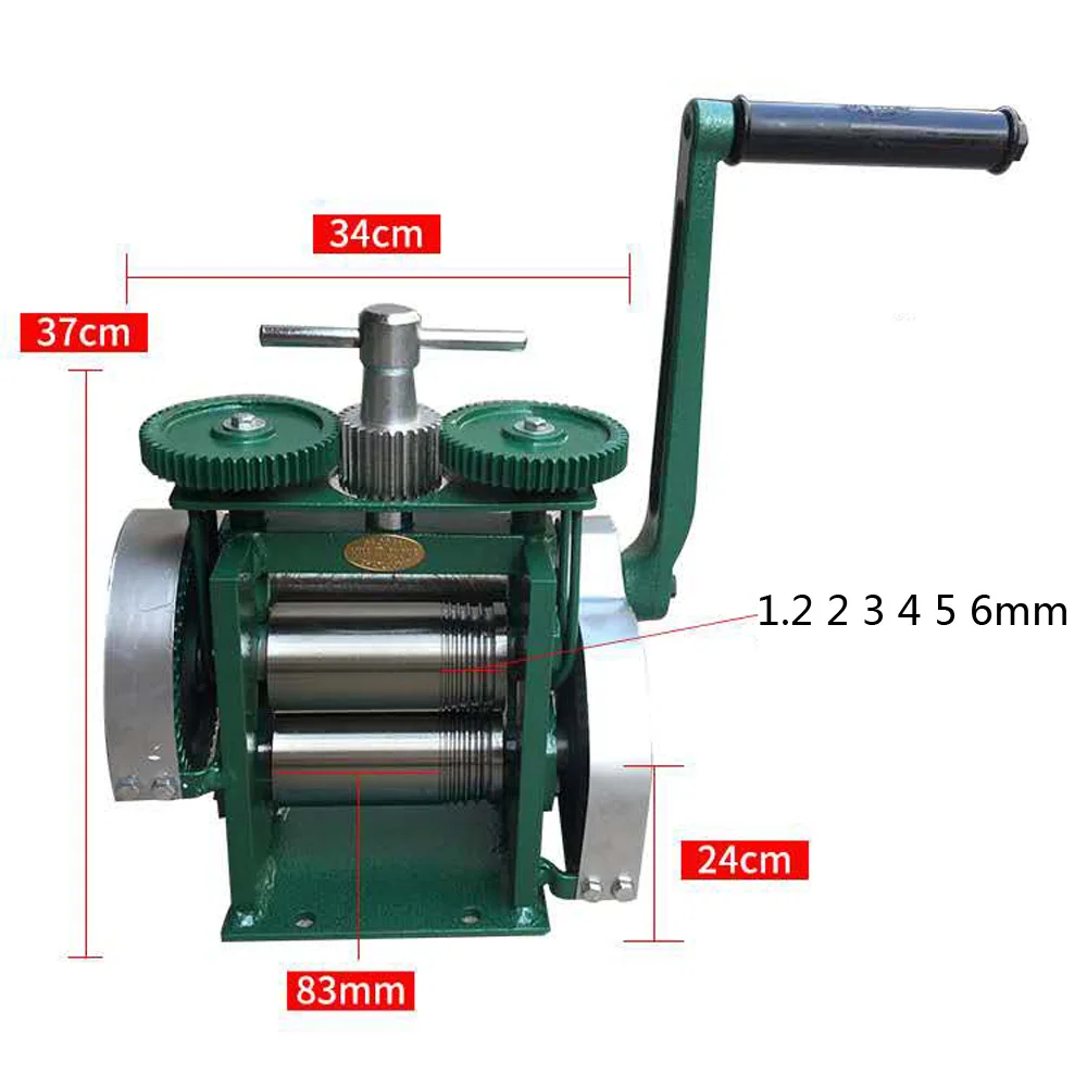 

Jewelry Rolling Mill Machine 2-in-1 Manual Jewelry Press Tabletting Tool 0.03-6.5mm Flatten Machine for Metal Crafting