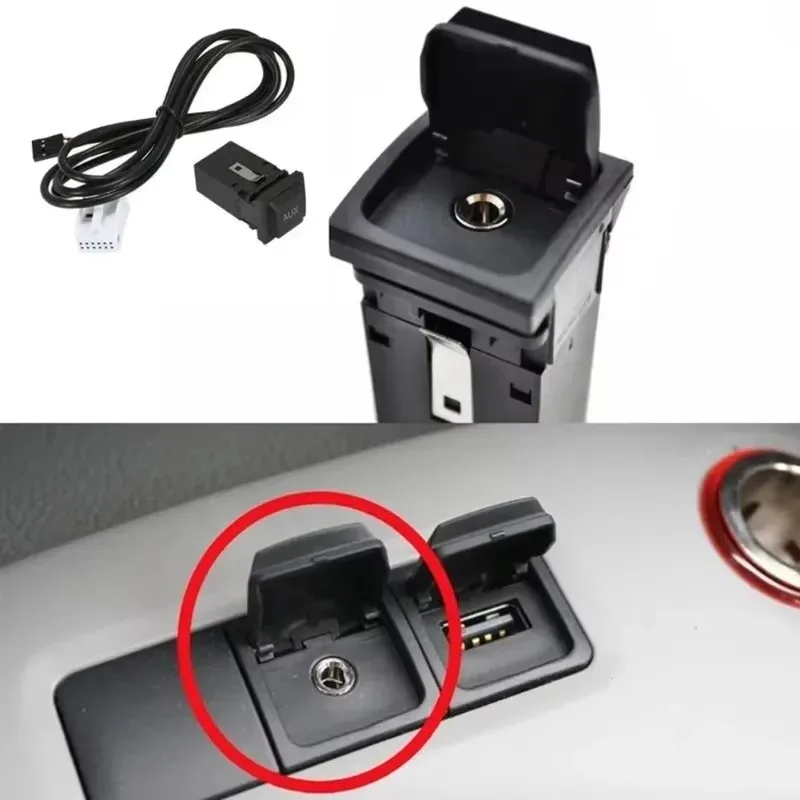 For RCD510 RNS315 RCD300 RCD310 RNS300 RNS310 RCD200 RCD210 Accessories Car AUX Adapter Switch Button Wiring Harness Cable 1pcs