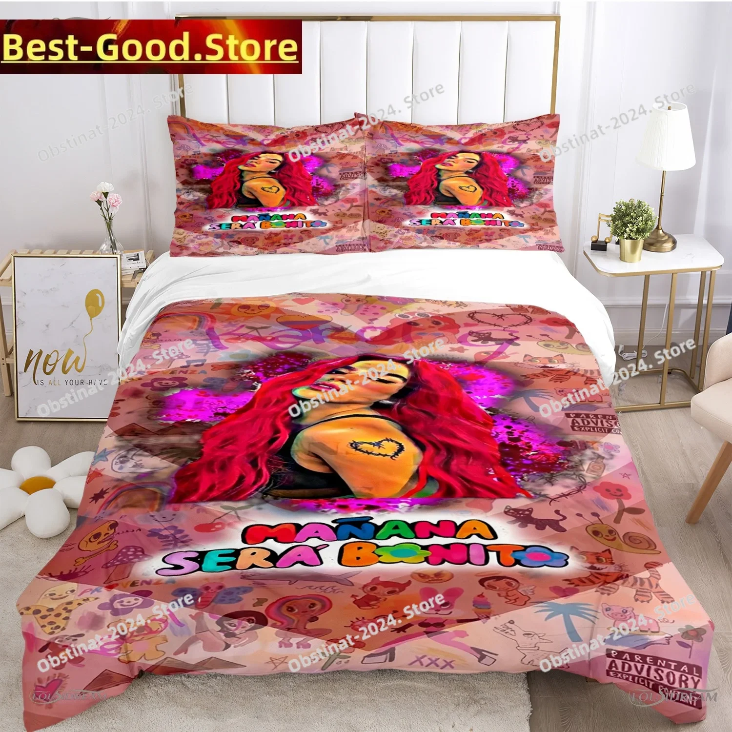 

Sexy Karol G Singer All Season Duvet Cover Comforter Bedding set Soft Quilt Cover and Pillowcases Teens SingleDoubleQueenKing
