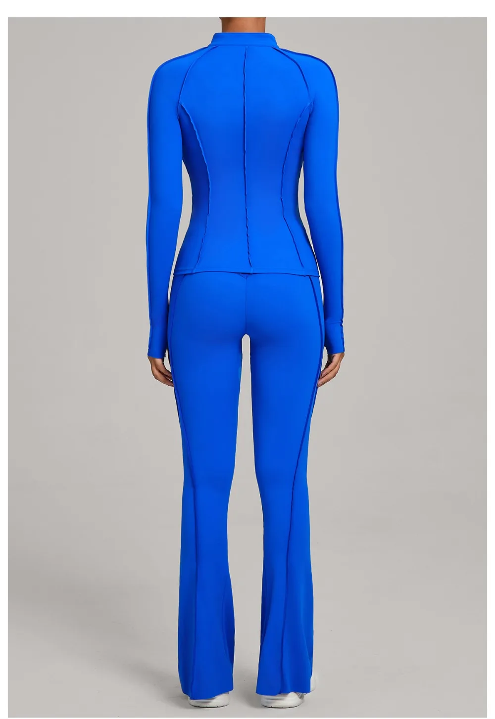 New Gym Yoga Outfit for Women Zipper Long Sleeve Fitness Suit Daily Casual Running Fitness Sportswear Two-Piece Sets Coat+Pants - Image 2