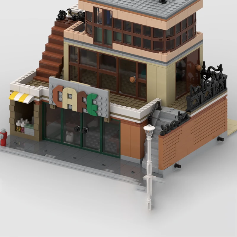 1469PCS MOC Boutique Cafe Edificio modulare Architettura in stile europeo Modello fai da te Blocchi di costruzione Giocattoli di compleanno Regalo
