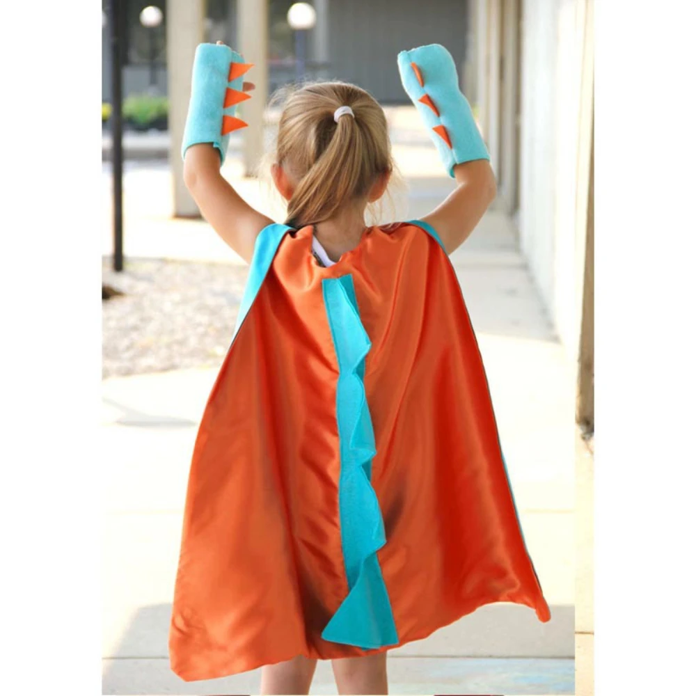 Kids Dinosaur Costume Cape Gloves Set Dragon Felt Mask Dress Up Girls Boys Cloak Carnival Kids Party Dress Up Birthday Gift