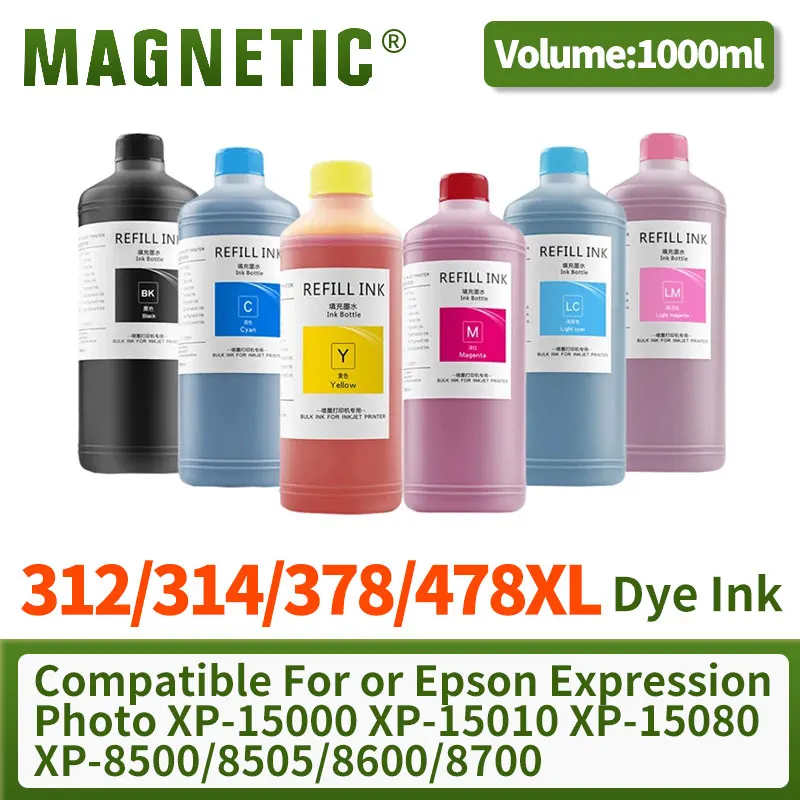 

1000 мл 312XL 314XL 378XL 478XL 01U чернила для принтера Epson
